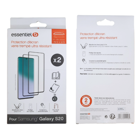 2 Pcs Verre Trempé Intégral ESSENTIELB pour S | Smarty Paris