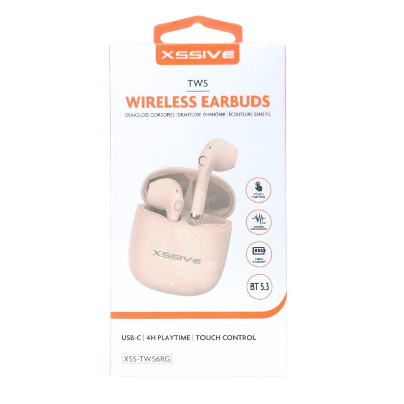 Bluetooth Earbuds XSSIVE XSS-TWS6RG – Rose Gold with Charging Case Bluetooth Earbuds XSSIVE XSS-TWS6RG – Rose Gold with Charging Case