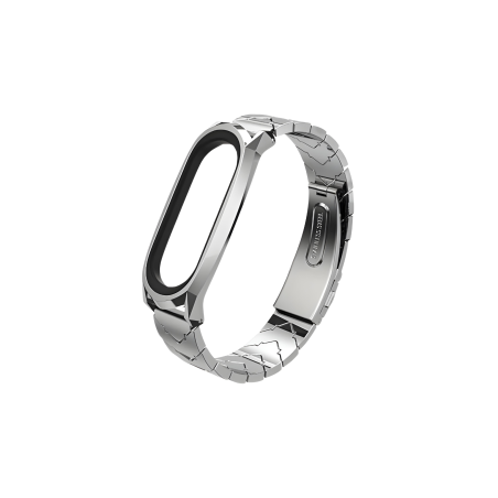 Bracelet Acier pour Montre Mi Smart Band 3/4/5/6 - Argent - Protection