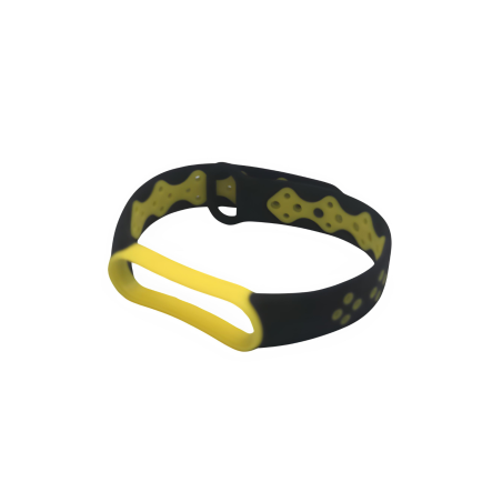 Bracelet pour Montre Mi Smart Band 5/6/7 - Noir/Jaune - Protections Re