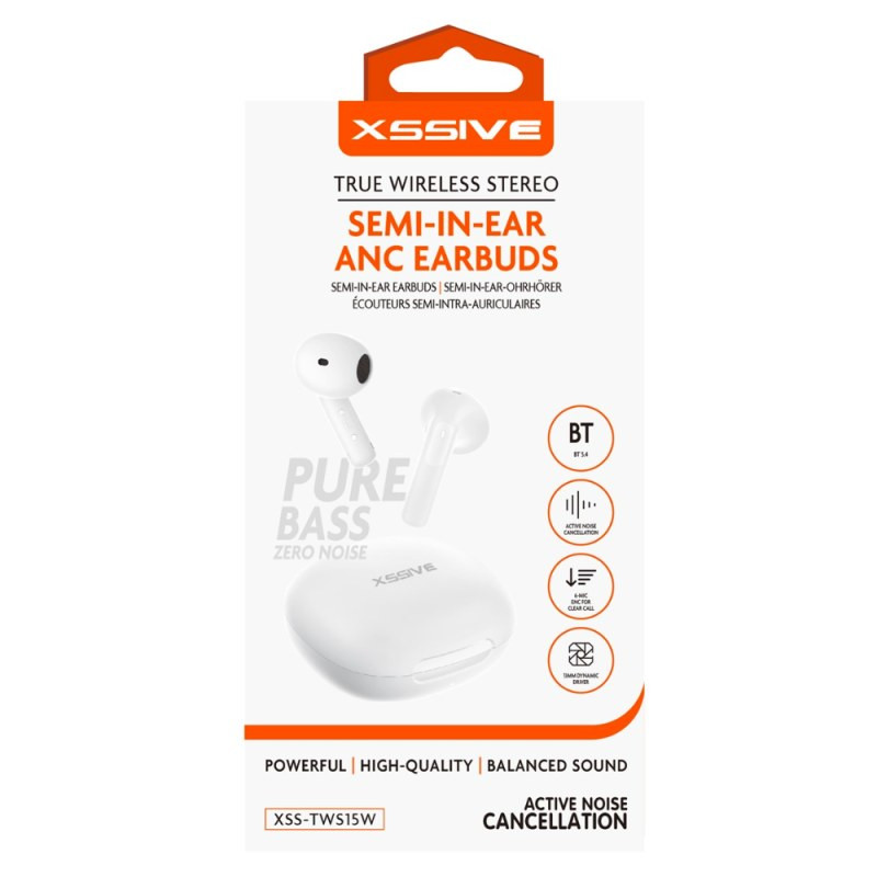 Semi-In-Ear Wireless Earbuds XSSIVE XSS-TWS15W – ANC White Semi-In-Ear Wireless Earbuds XSSIVE XSS-TWS15W – ANC White