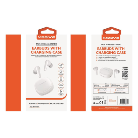 Bluetooth Earbuds with Charging Case XSSIVE XSS-TWS13W – White