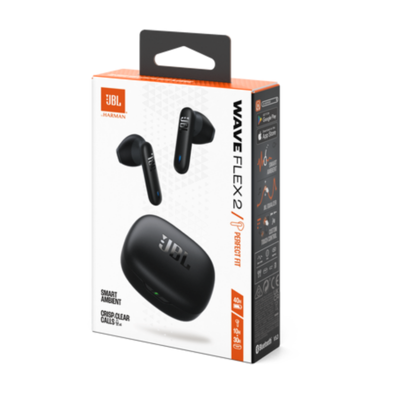 JBL Bluetooth Earbuds Wave Flex 2 – Black