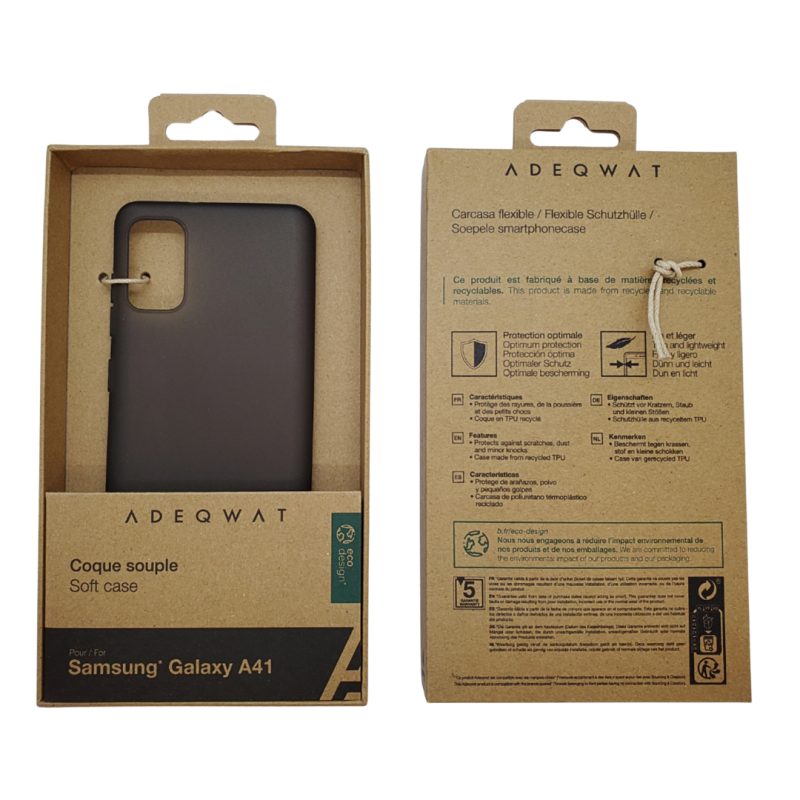 Coque ADEQWAT pour Samsung A41 Eco Design Noir — Accessoire · Smarty Paris 18e