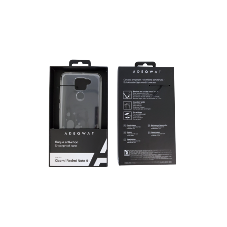 Coque Antichoc Transparent ADEQWAT pour Xiaomi Redmi Note 9 - Protecti