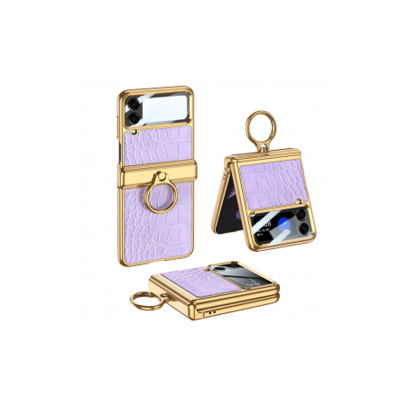 Coque Protection avec Anneau - Samsung Galazy Z Flip 4 - Mauve Effet Crocodile — ECO · Smarty Paris 18e