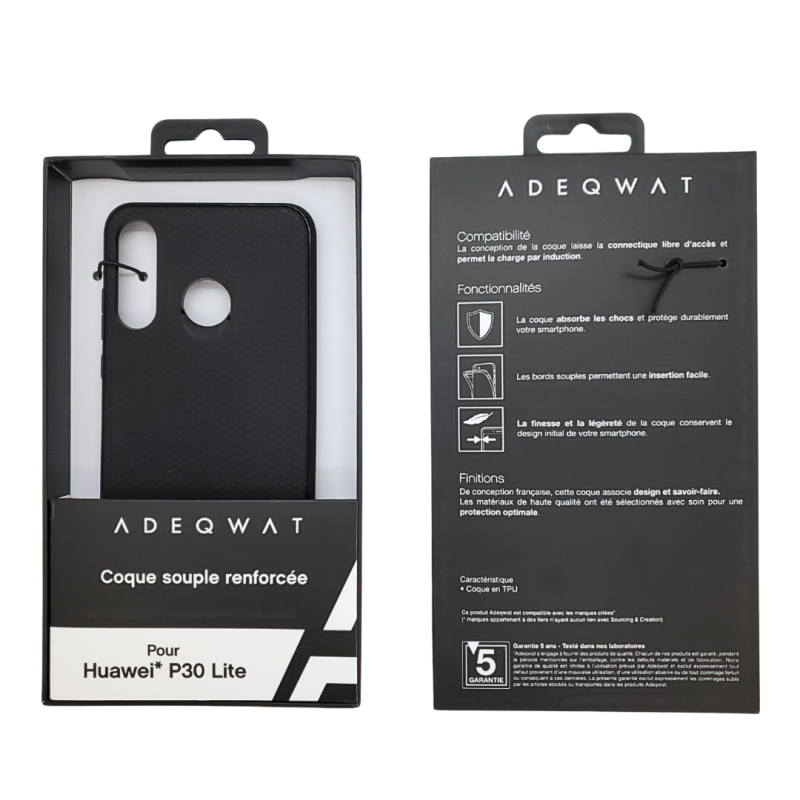 Coque Souple ADEQWAT pour Huawei P30 Lite/XL Noir — Accessoire · Smarty Paris 18e