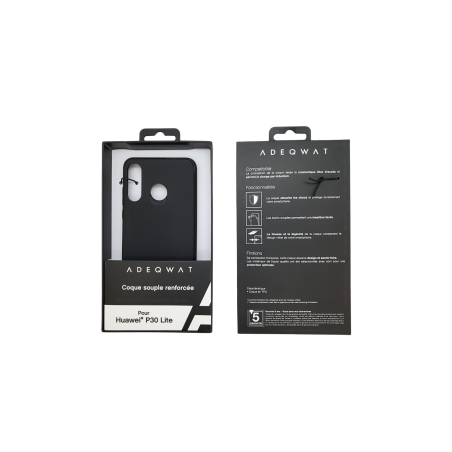 Coque Souple ADEQWAT pour Huawei P30 Lite/XL Noir - Protections Ref F4