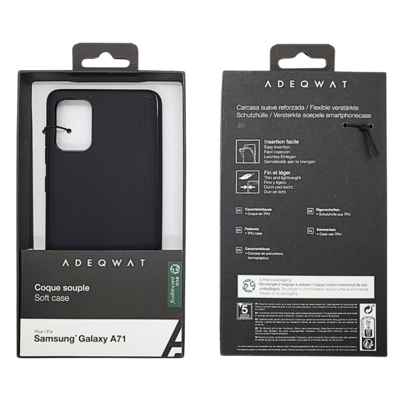 Coque Souple ADEQWAT pour Samsung Galaxy A71 Noir — Accessoire · Smarty Paris 18e