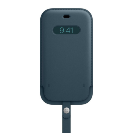 Coque de protection pour Apple iPhone 12/12 Pro Housse en cuir véritable avec MagSafe (Apple) - Bleu - MHYD3ZM/A