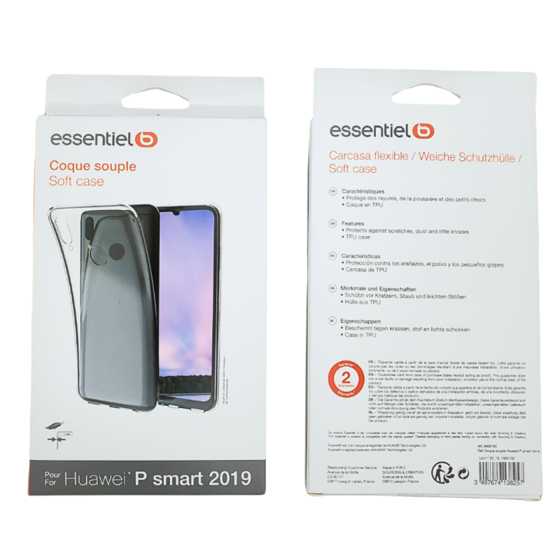 Coque Transparent ESSENTIELB pour Huawei P Smart 2019 — Accessoire · Smarty Paris 18e