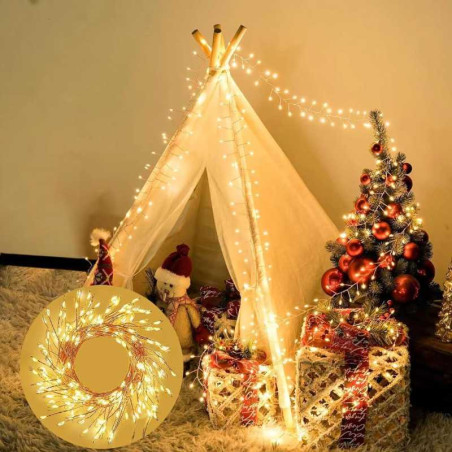 Copper Wire LED String Lights ECO - USB 1.5m 100 Lights