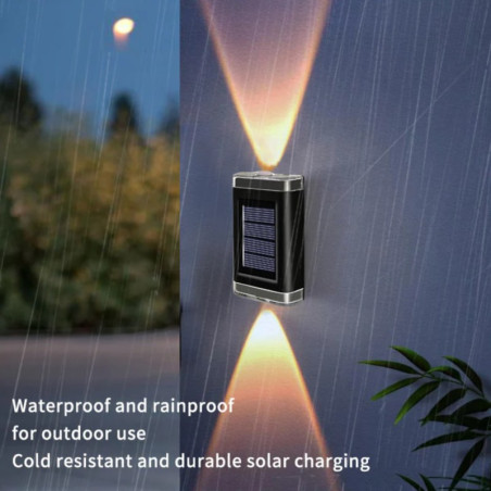 Lampe solaire murale 2 LED haut-bas 4 pcs | Smarty