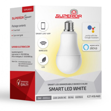 Smart LED Bulb Superior SUPiLW001 – E27 10W Warm White Dimmable