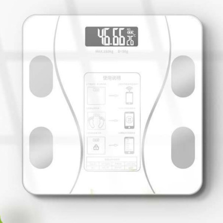 Balance connectée en verre ECO – Bluetooth batterie rechargeable