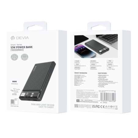 Power Bank 10000 mAh DEVIA Smart Series - 12W | Smarty Paris