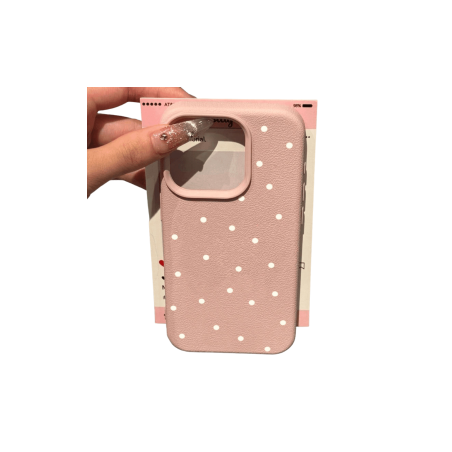 Coque de Protection pour iPhone en texture "Litchi" rose classique - P