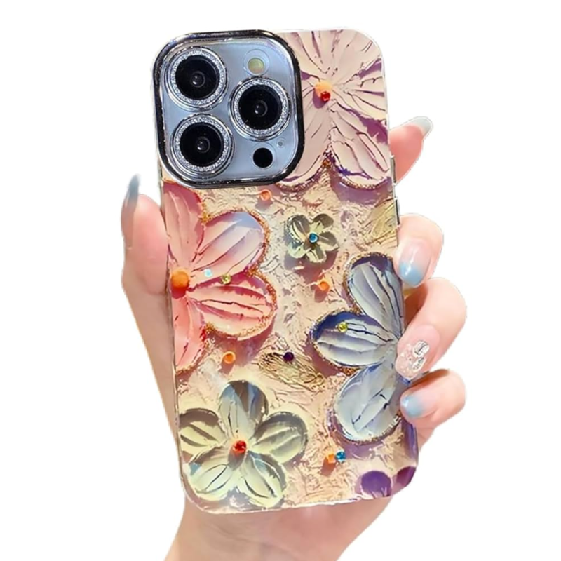 Coque de protection en TPU Fleurs de bégonia colorées avec cadre de protection de lentille pour iPhone — ECO · Smarty Paris 18e