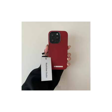 Coque souple pour iPhone en simili cuir rouge Design minimaliste - @Lo